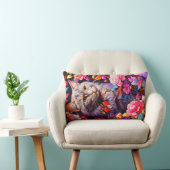 縦型猫をテーマにした猫好き ランバークッション (椅子)