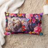 縦型猫をテーマにした猫好き ランバークッション (ブランケット)