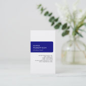 縦型白ネイビーブルー魅力的な名刺 名刺 (スタンド正面)