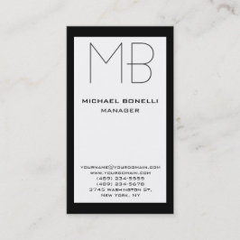 縦型白黒縁どモノグラム・ビジネス・カード 名刺