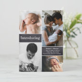 縦型紹介フォトコラージュベビー誕生 案内状 (スタンド正面)