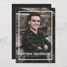 縦型縁ど写真卒業パーティー招待状 招待状