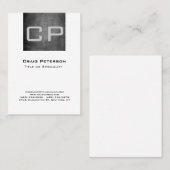 縦型黒板パターンモノグラム名刺 名刺 (正面/裏面)