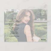 縦型4フォトブラック卒業パーティー招待状 ポストカード (裏面)