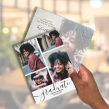 縦型5フォト卒業パーティー招待状