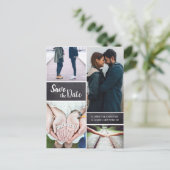 縦型 おふたりの写真を飾る カスタマイズ可能 多写真 コラージュ 案内ポストカード (スタンド正面)