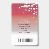 縦型 レッド グレー プレス 従業員識別 ID バッジ (裏面)