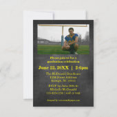 縦型 卒業写真 - 3x5 黒板ストライプ 招待状 (裏面)