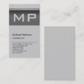 縦壁効果グレーモノグラム名刺 名刺 (正面/裏面)