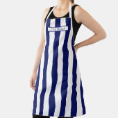 縦幅ストライプDIYカラーネイビーホワイトSV エプロン (インサイチュ)