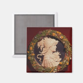 縦断方位を持つラウンドデルポートレート マグネット (正面/裏面)