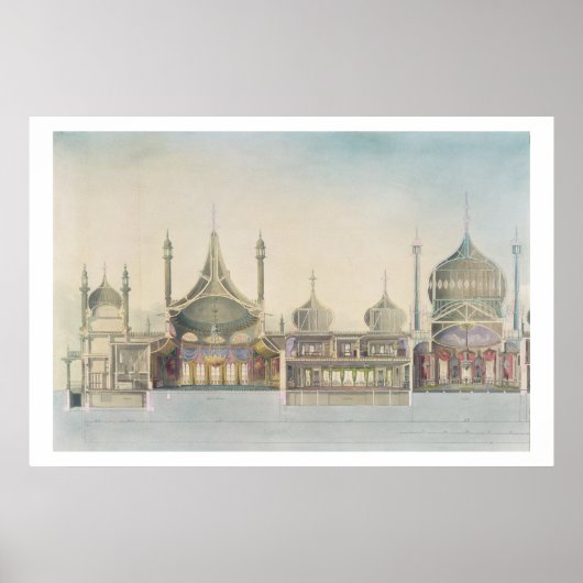 縦断面（LからRまで）オルガン、ミュージックルーム、G ポスター (正面)