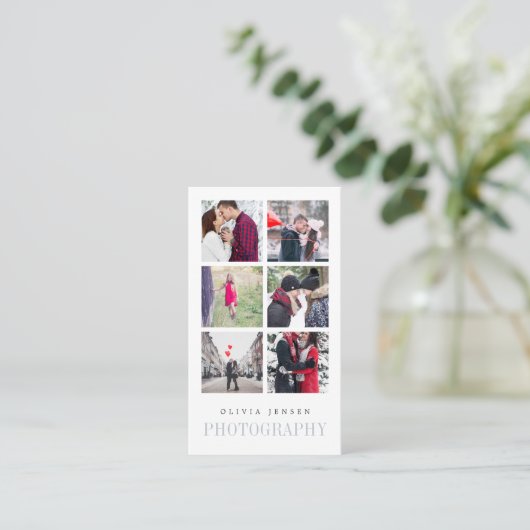 縦方向の写真のコラージュ |写真家 名刺 (スタンド正面)