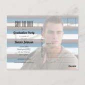 縦方向の写真の卒業日付の保存 ポストカード (裏面)