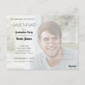 縦方向の写真の卒業日付の保存 ポストカード (裏面)