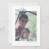 縦方向の写真 – 白縁どミニマル – 青 シーズンカード (正面)