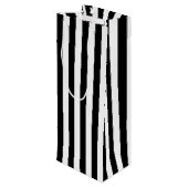 縦書きの白黒ストライプ ワインギフトバッグ (裏面アングル)