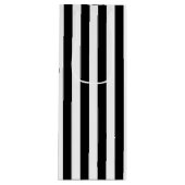 縦書きの白黒ストライプ ワインギフトバッグ (正面)