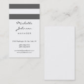 縦書きスクリプト灰色のホワイトパターンの名刺 名刺 (正面/裏面)