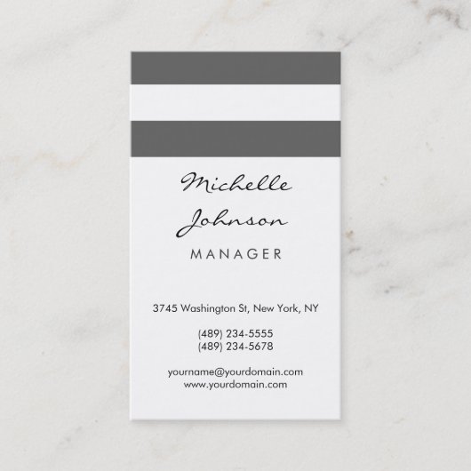 縦書きスクリプト灰色のホワイトパターンの名刺 名刺 (正面)