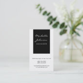 縦書きスクリプト白黒マネージャの名刺 名刺 (スタンド正面)