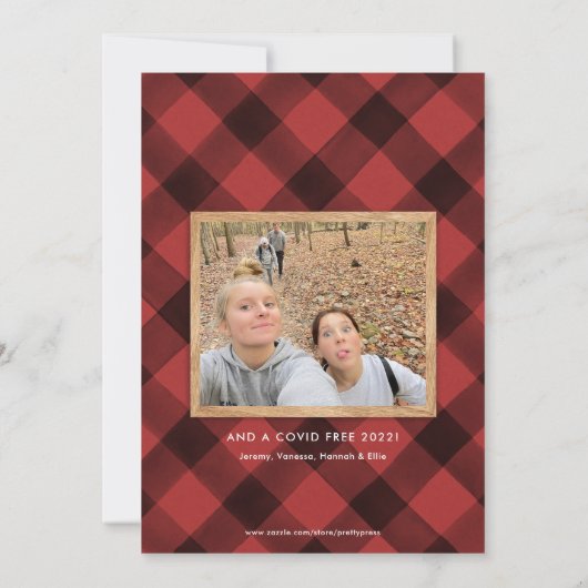 縦木メリ素朴ークリスマスフォトカード 招待状 (裏面)