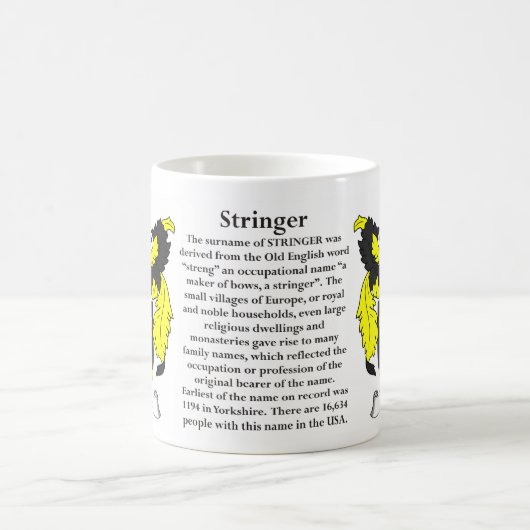 縦桁家族の紋章付き外衣 コーヒーマグカップ (中央)