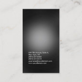 縦灰色のスタイリッシュトレンディーエレガントプロフェッショナル 名刺 (裏面)
