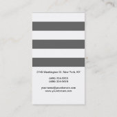 縦灰色の白いストライプ模様名刺 名刺 (裏面)