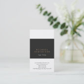 縦灰色の白いプレーン名刺 名刺 (スタンド正面)