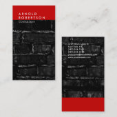 縦灰色の赤壁レンガトレンディー名刺 名刺 (正面/裏面)