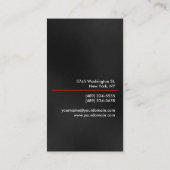 縦灰色の赤線の魅力的な名刺 名刺 (裏面)