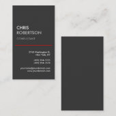 縦灰色の赤線の魅力的な名刺 名刺 (正面/裏面)