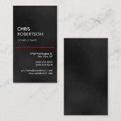 縦灰色の赤線の魅力的な名刺 名刺 (正面/裏面)