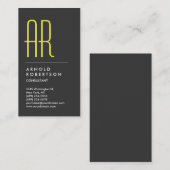 縦灰色イエローモノグラム名刺 名刺 (正面/裏面)