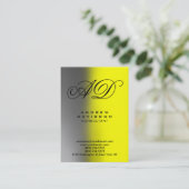 縦灰色イエローモノグラム名刺 名刺 (スタンド正面)