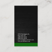 縦灰色ダークグリーン木材トレンディー名刺 名刺 (裏面)