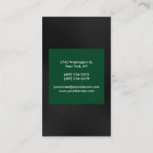 縦灰色ダークフォレストグリーンビジネスカード 名刺 (裏面)