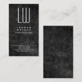 縦灰色プロフェッショナルシンプルモノグラモダンム 名刺 (正面/裏面)