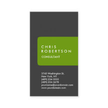 縦灰色ホワイトグリーンストライプ名刺