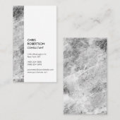 縦灰色ミニマルモダンリスト 名刺 (正面/裏面)