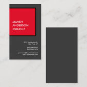 縦灰色レッド魅力的ミニマルモダンリスト 名刺 (正面/裏面)