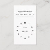 縦獣医のオフィスのアポイントメントカード 名刺 (裏面)