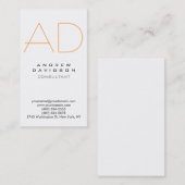 縦白オレンジグレーモノグラム名刺 名刺 (正面/裏面)