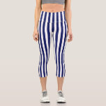 縦白ストライプ色DIY色背景ネイビー カプリレギンス<br><div class="desc">選択しストライプた背景色の垂直な白い色。背景は当初は海軍に設定されている。色を付けるウエストバンドパターンをもし非表示/削除で無地のきる。また、文字やイメージを追加して、独自のデザインを作成するこユニークともできる。</div>