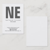 縦白プレーンシンプル巨大モノグラムクリーン 名刺 (正面/裏面)