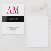 縦白プロフェッショナル赤モノグラム 名刺 (正面/裏面)