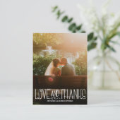 縦的な愛感謝していと結婚のサンキューカード ポストカード (スタンド正面)