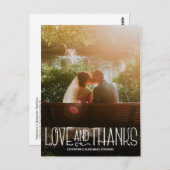 縦的な愛感謝していと結婚のサンキューカード ポストカード (正面/裏面)