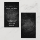 縦皮革効果写真用名刺 名刺 (正面/裏面)